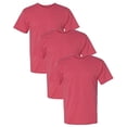 thumbnail image 1 of Hanes Mens ComfortBlend EcoSmart Crewneck T-Shirt (Pack of 3) 3 Heather Red, 1 of 1