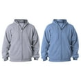 thumbnail image 1 of Hanes Mens ComfortBlend EcoSmart Full Zip Hoodie (Pack of 2) (1 Ash / 1 Light Blue), 1 of 1