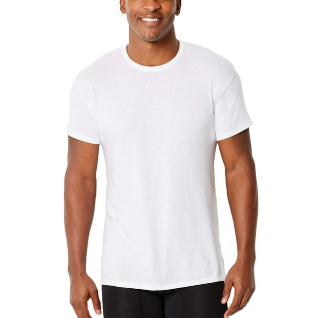 Hanes Mens ComfortFlex Fit White Crew T-Shirt, 4 Pack - Walmart.com