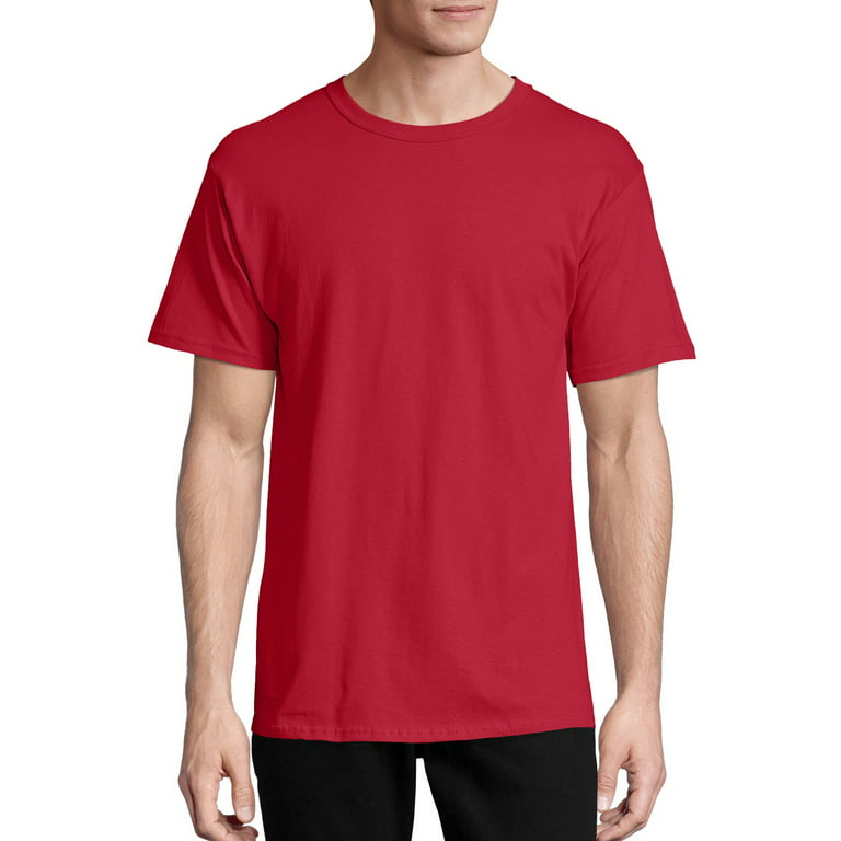 Hanes Mens ComfortSoft 4-Pack Red T-Shirts, Crewneck Deep 3XL