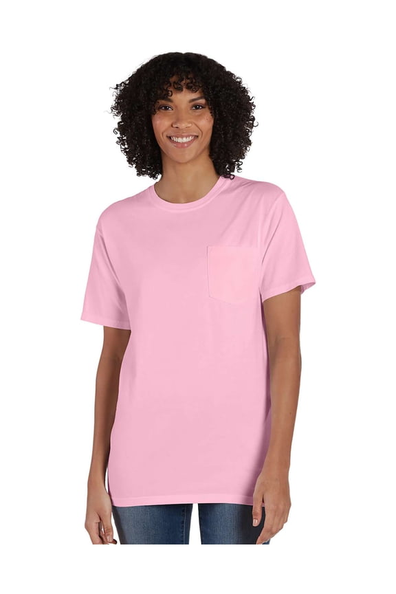 Mens ComfortWash Garment Dyed Short Sleeve Pocket Tee, M, Cotton_Candy