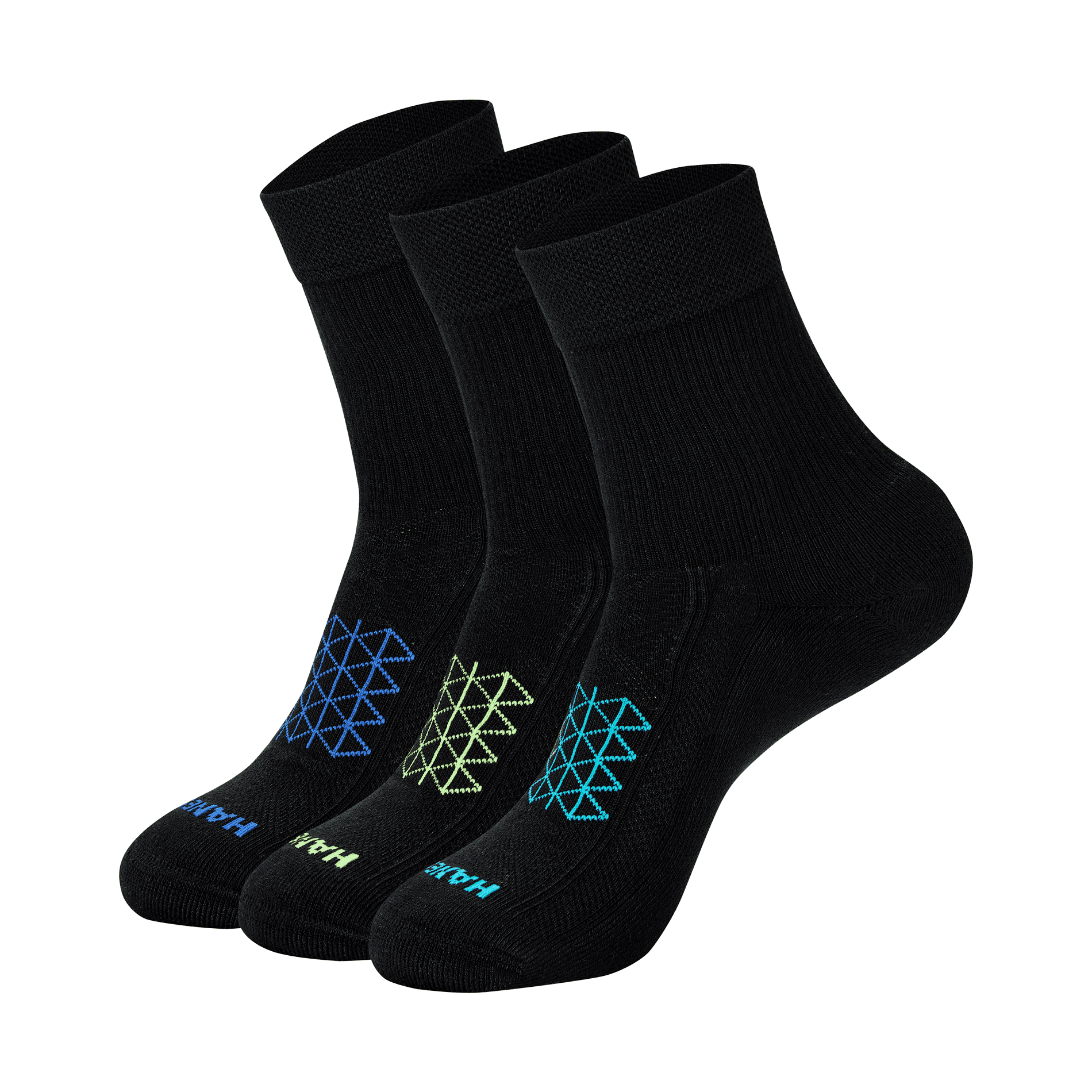 Hanes Mens Crew Socks, Cushioned, Absolute Comfort, 3-Pack, Size 6-12, White Multi