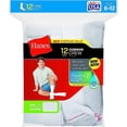thumbnail image 1 of Hanes Mens Crew Socks, White, 10-13/Shoe Size 6-12 12 Pairs, White, 1 of 2