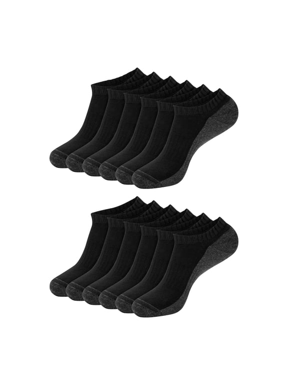 Mens Crew Socks Pack, 12-Pack, X-Temp Cushioned Socks for Men, Moisture-Wicking for big & tall men