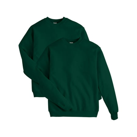 Hanes EcoSmart Men's Fleece Sweatshirt, Value 2-Pack (Big & Tall Sizes Available) Deep Forest 2XL
