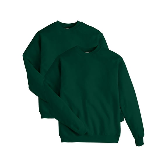 Hanes EcoSmart Men's Fleece Sweatshirt, Value 2-Pack (Big & Tall Sizes Available) Deep Forest XL