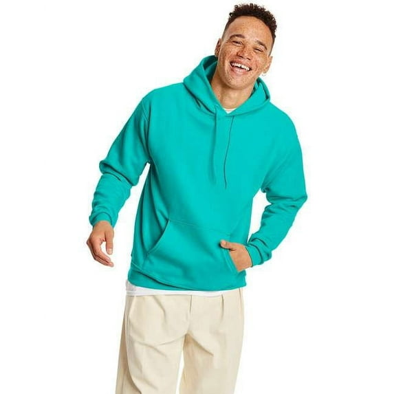 Hanes Mens Ecosmart Hooded Sweatshirt, 2XL, Athletic Teal