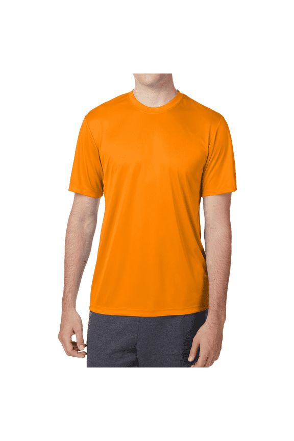 Mens Essential-T T-Shirt, High Visibility Short Sleeve Reflective T-Shirt, Classic fit Tee, Safety Orange S