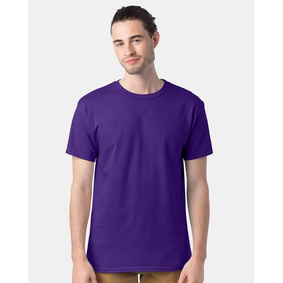 Hanes Mens Essential-T T-Shirt, S, Athletic Purple