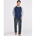 thumbnail image 1 of Hanes Mens Jersey Flannel Sleep Set, 2XL, Ocean Front Blue Space Dye, 1 of 4