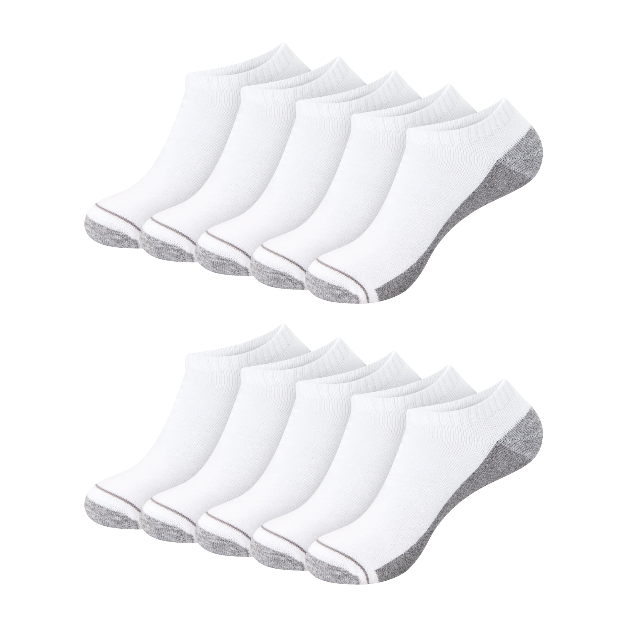 Hanes Mens Low-Cut Socks Pack, 10-Pack, Max Cushioned Moisture-Wicking Sock