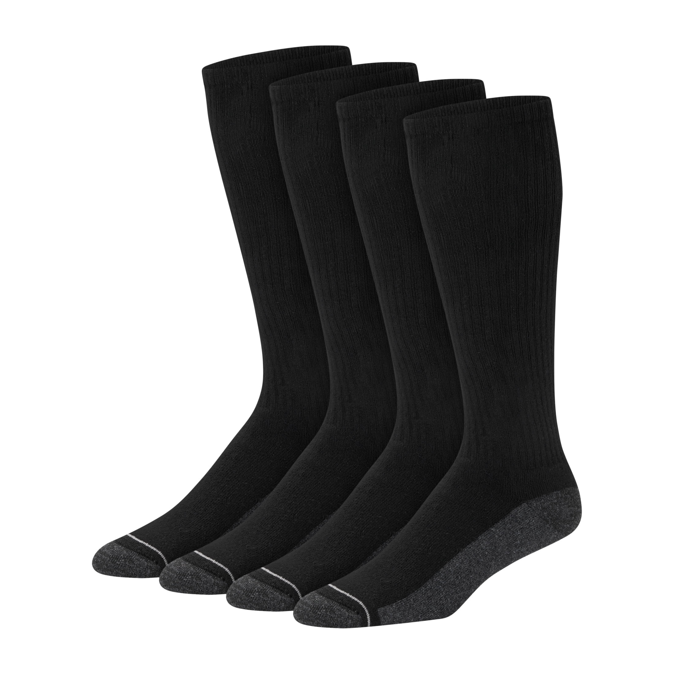 Hanes Mens Over-the-Calf Socks, Max Cushion, Cool Comfort, 4-Pack, Size 6-12
