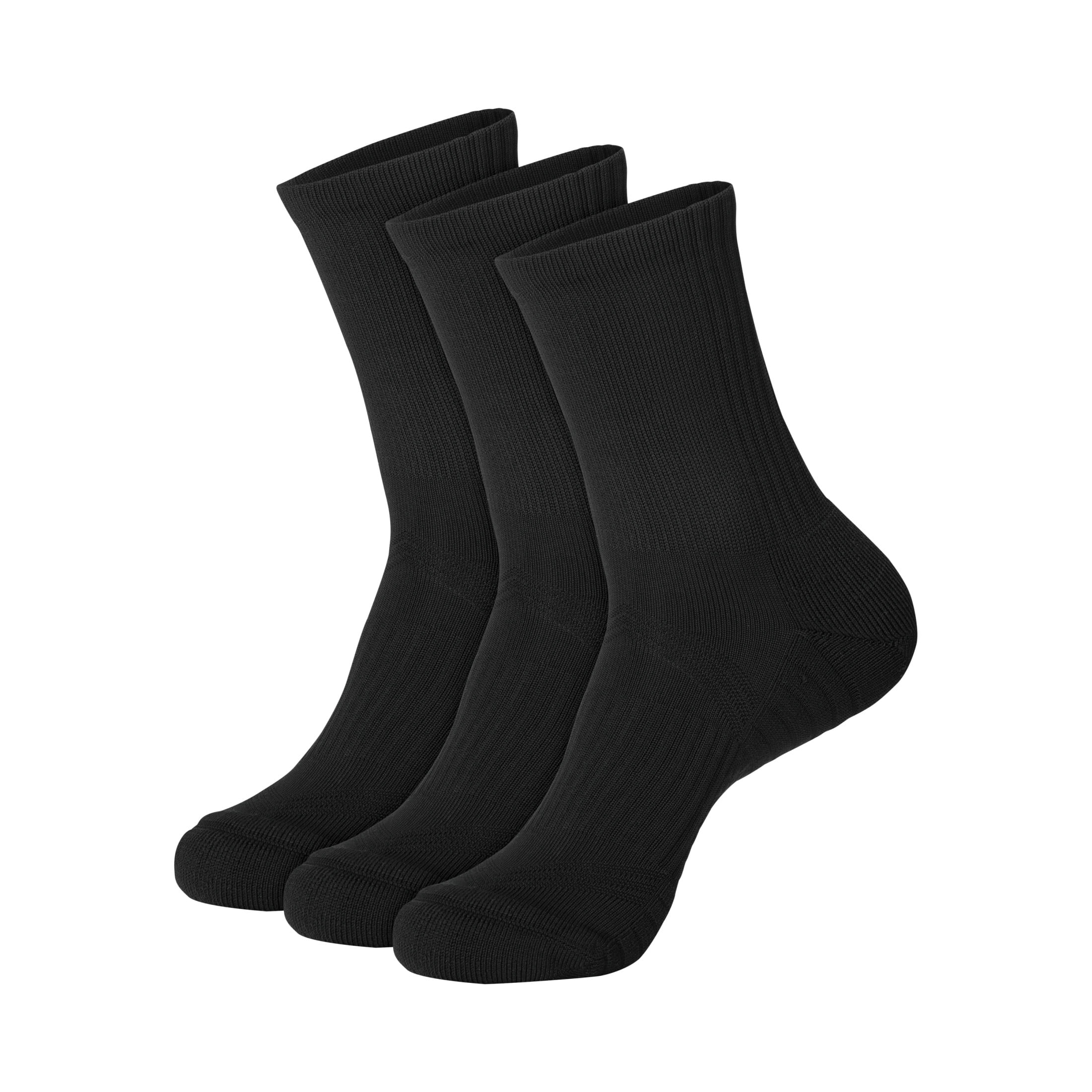 Hanes Mens Hanes Men's Crew Socks, 3-Pack, Moves Impact Zone Cushioned Crew Socks, Shoe Sizes 6-12