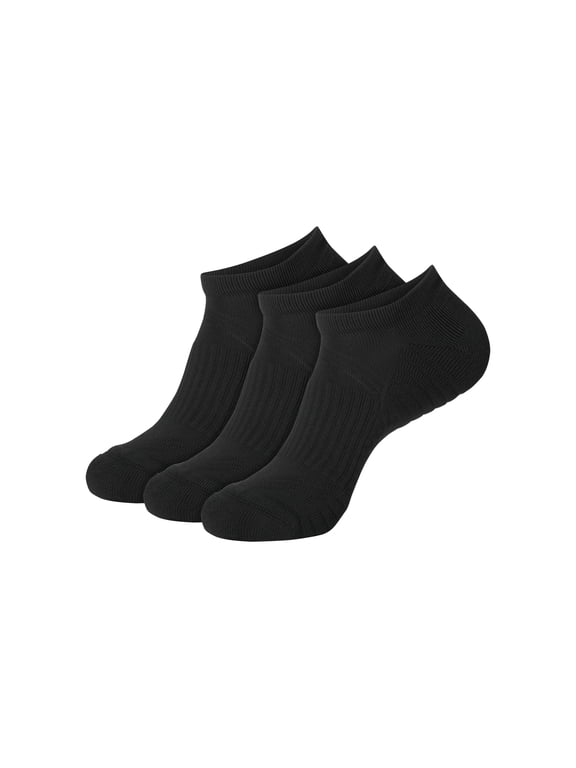 Mens No-Show Socks, 3-Pack, Moves Impact Zone Cushioned No-Show Socks, Shoe Sizes 6-12