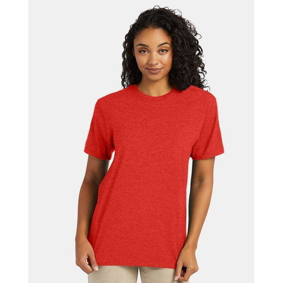 Hanes Mens Nano-T T-shirt, S, Poppy Red Heather