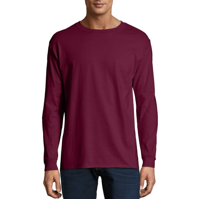 Hanes Mens Premium Beefy-T Cotton Long Sleeve T-Shirt - Walmart.com