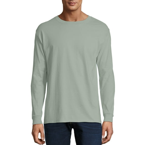 Hanes Mens Premium Beefy-T Cotton Long Sleeve T-Shirt, Sizes S-3XL