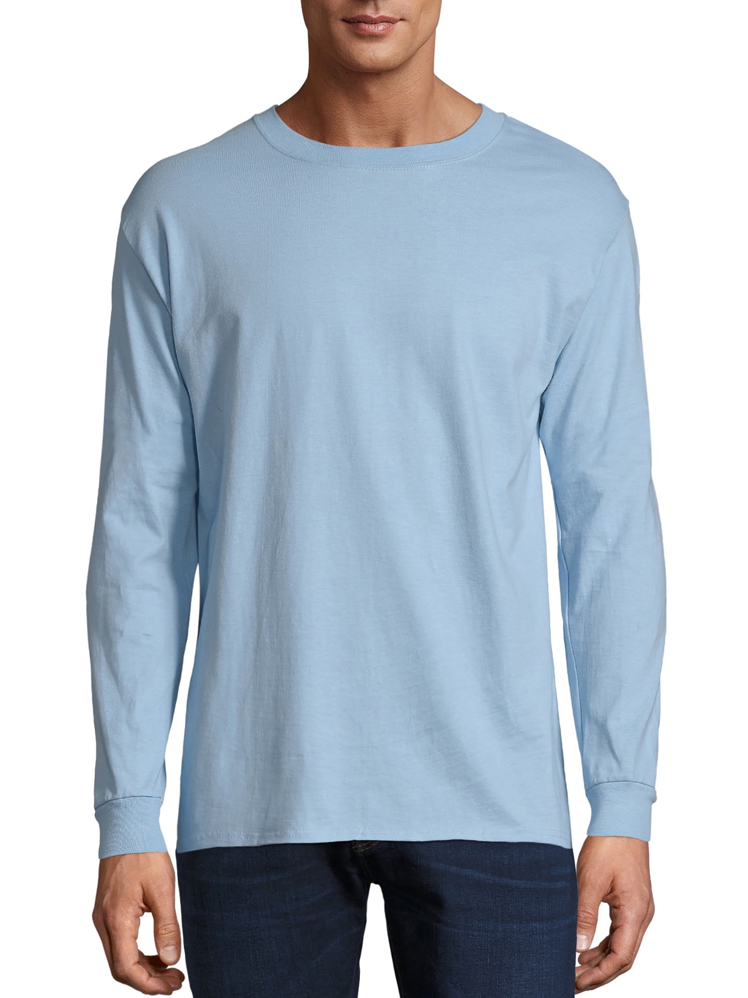 Hanes Long-Sleeve T-Shirt 4-Pack Tee ComfortSoft Men's 100% Cotton  Heavyweight