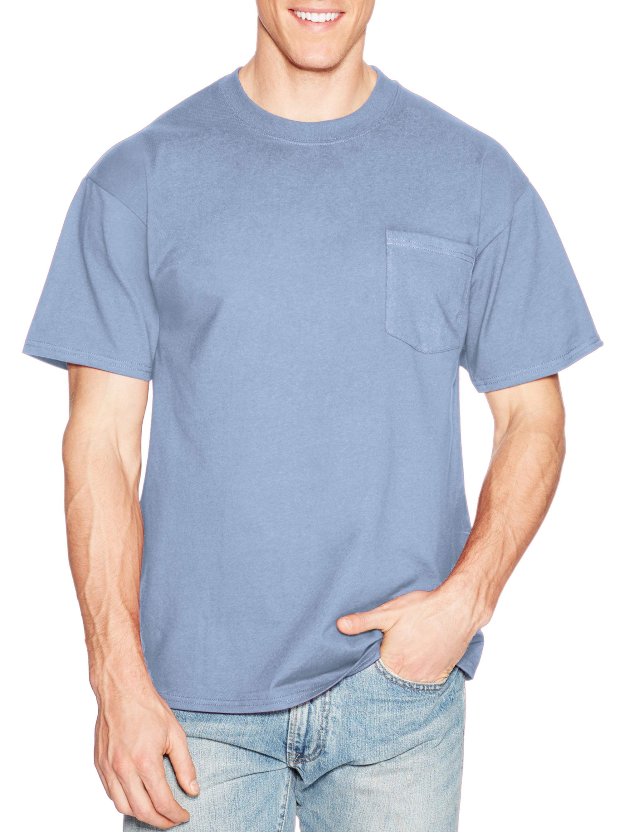 Hanes Mens Premium Beefy-T Cotton Short Sleeve T-Shirt with Pocket ...