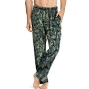Hanes Mens Soft & Comfortable Cotton Knit Sleep Pajama Lounge Pant 40262-Medium (Blue Tartan Plaid)