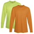 thumbnail image 1 of Hanes Mens Sport™ FreshIQ™ Cool DRI® Long Sleeve Tee (Pack of 2) (1 Safety Green / 1 Safety Orange), 1 of 1