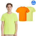 thumbnail image 1 of Hanes Mens T-Shirt, Hi Vis Safety Workwear Tee with Short Sleeves, Mixcolor Pack-2, Size-S, 1 of 5