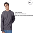 thumbnail image 1 of Hanes Mens Ultimate Cotton Crewneck Sweatshirt -WD60 Heavyweight Fleece Sweatshirt, (L Charcoal Heather), 1 of 5