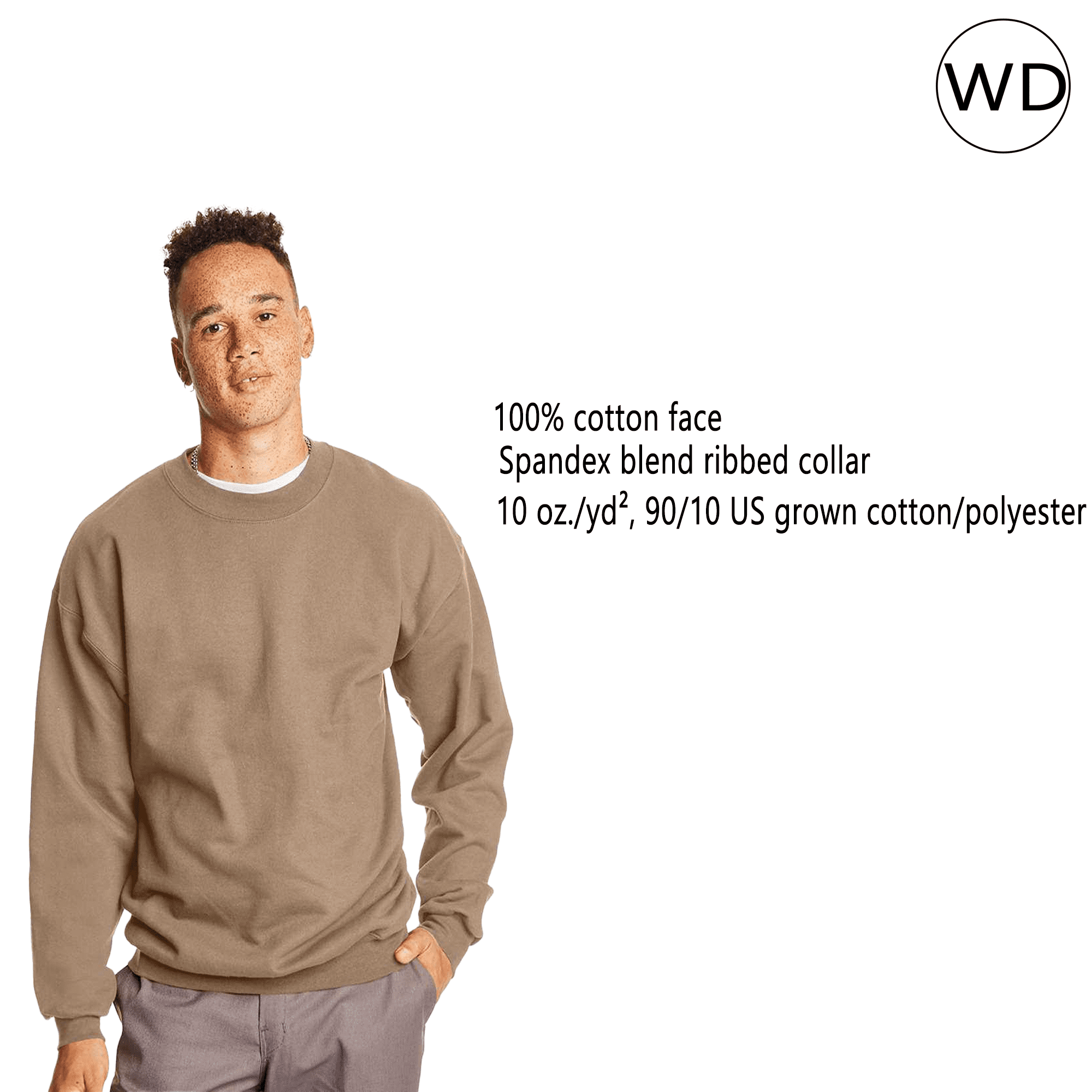 Hanes Mens Ultimate Cotton Crewneck Sweatshirt -WD60 Heavyweight 
