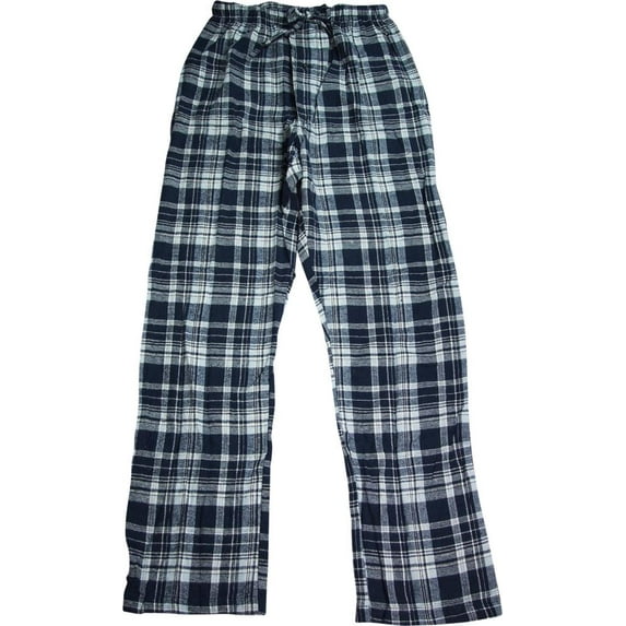 Hanes Mens Ultimate Cotton Flannel Sleep Lounge Pajama Plaid Pants, 40186 Blue/Lt Blue Plaid / Small