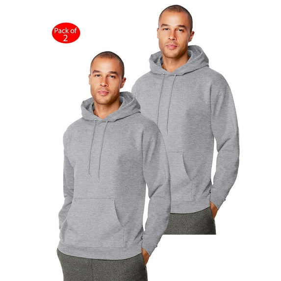 Hanes Mens Ultimate Cotton; Heavyweight Pullover Hoodie, Color: Oxford Gray, Size: M --- PACK OF 2 (Men's Athleticwear - Original Company Packing)