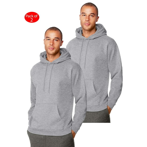 Hanes Mens Ultimate Cotton; Heavyweight Pullover Hoodie, Color: Oxford Grey, Size: 3XL --- PACK OF 2 (Men's Athleticwear - Original Company Packing)
