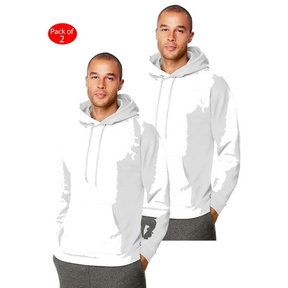 Hanes Mens Ultimate Cotton; Heavyweight Pullover Hoodie, Color: White, Size: S --- PACK OF 2 (Men's Athleticwear - Original Company Packing)