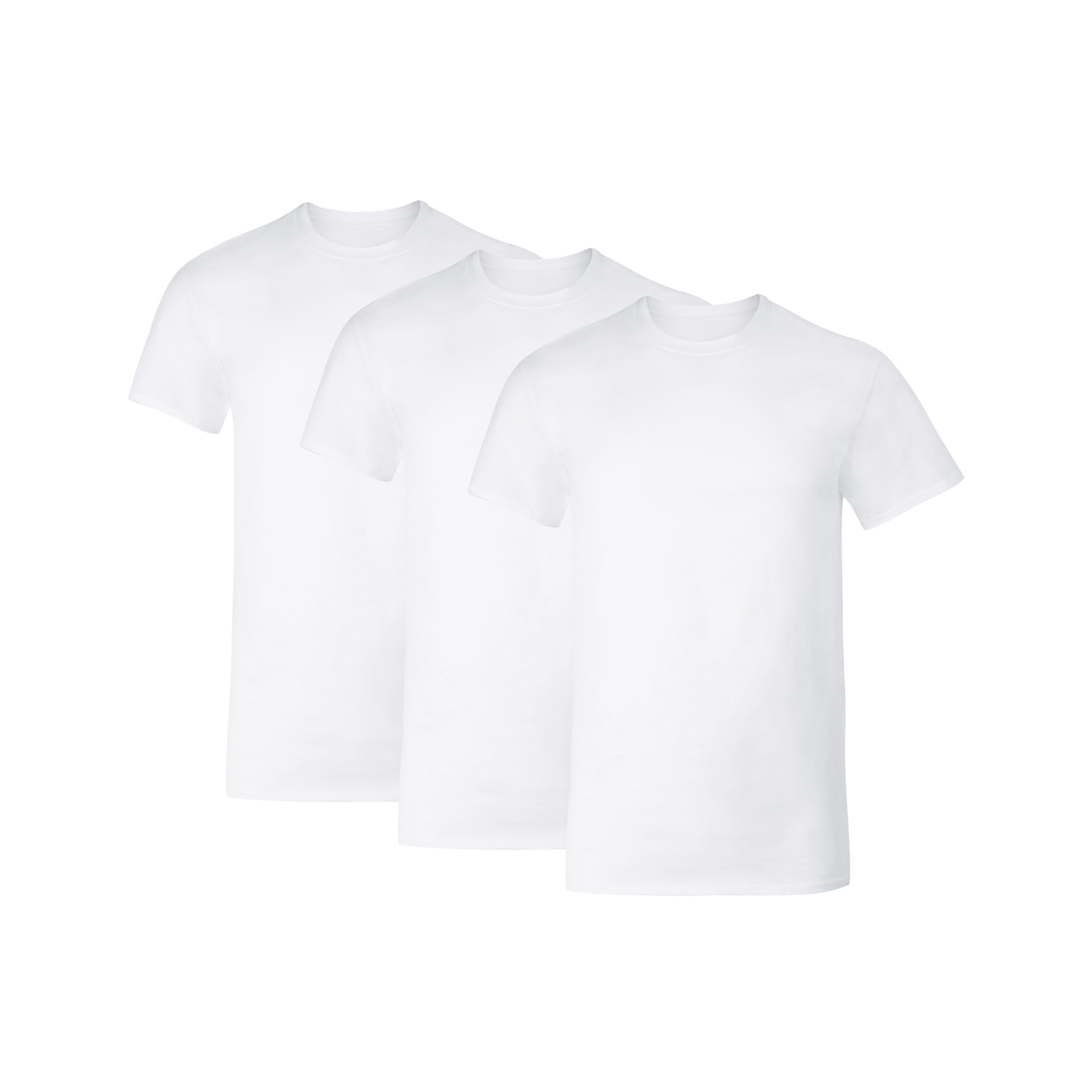 Hanes Mens Undershirt T-Shirt, 3-Pack, Cotton Stretch White T Shirts for Men, Stay-Tucked Crewneck