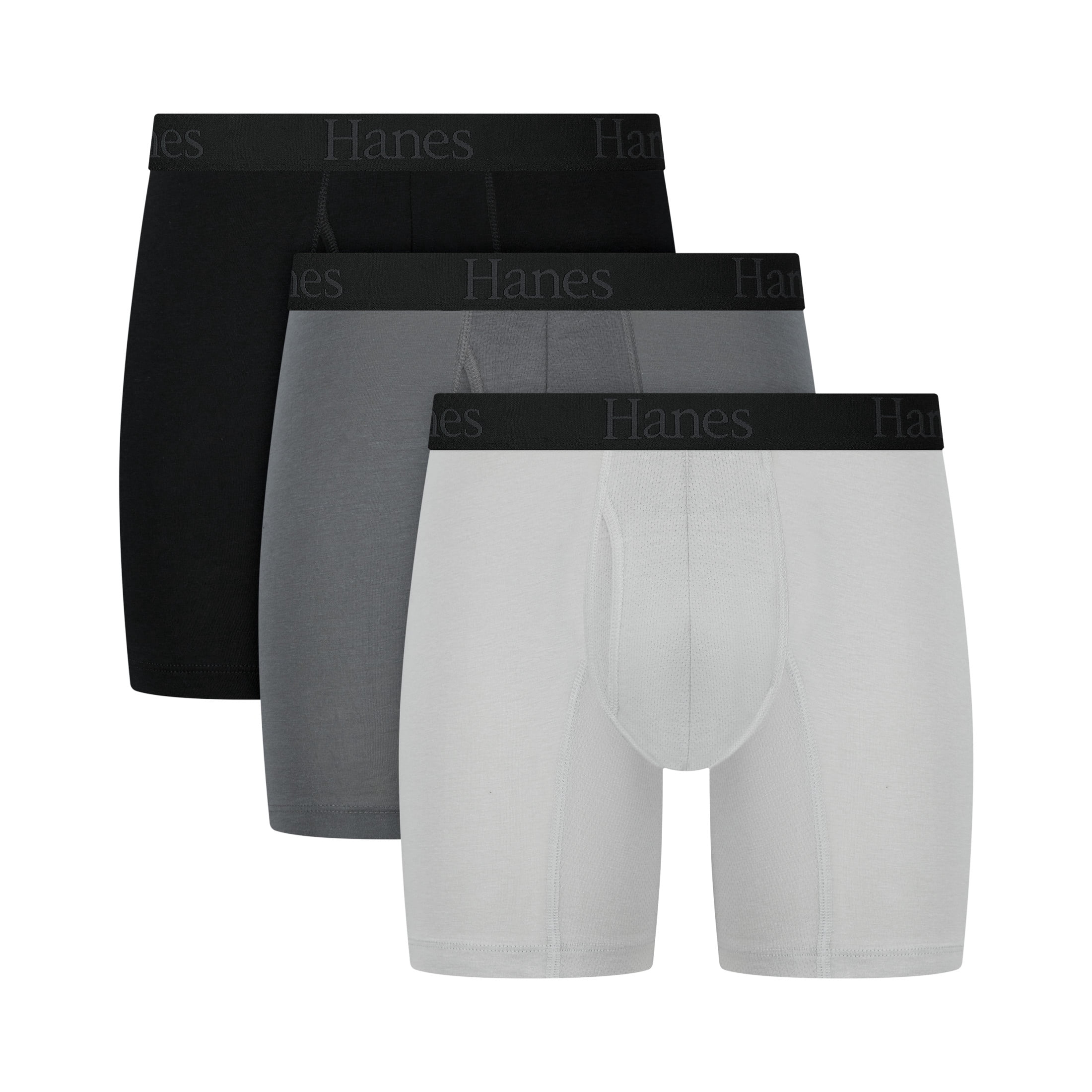 Hanes Mens Underwear Boxer Briefs, 3-Pack, Comfort Flex Fit Boxer Briefs, Moisture Wicking CFFBF3