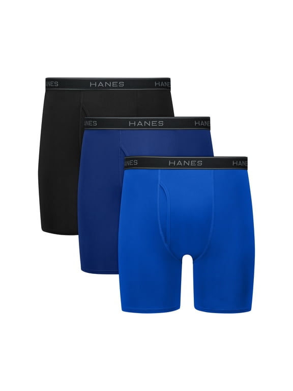 Mens Underwear Boxer Briefs Pack - 3-Pack - Performance Stretch - Moisture-Wicking Underwear