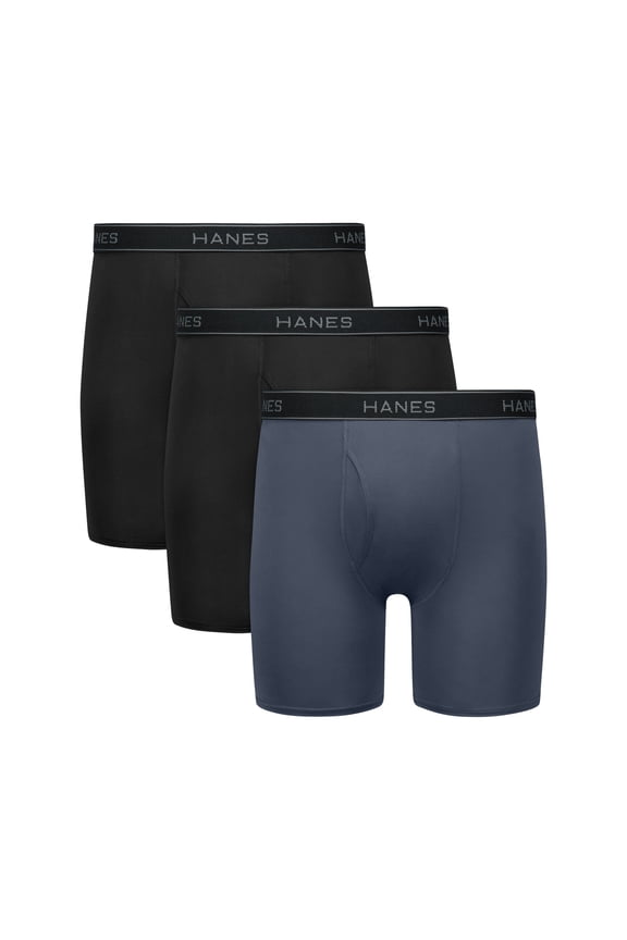 Mens Underwear Briefs, 3-Pack, Performance Stretch Boxer Brief Underwear, Moisture Wicking