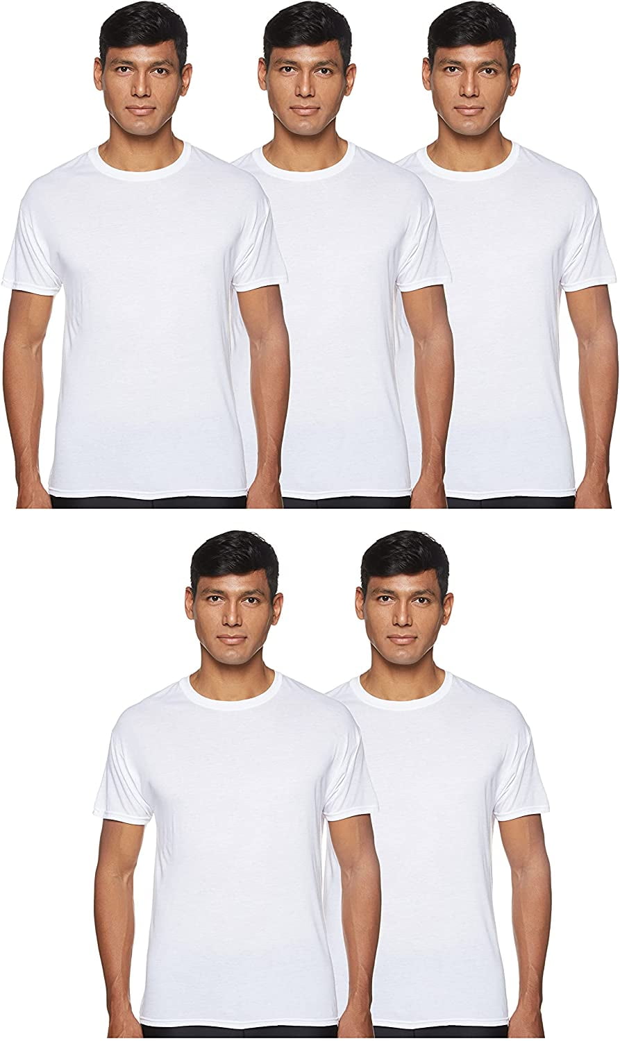 Hanes Mens VNeck TShirts White 4 White Medium