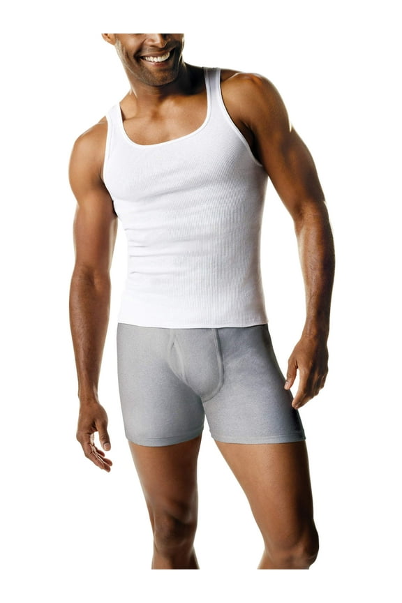 Mens' White Tank T-Shirt, 6+1 Bonus Pack