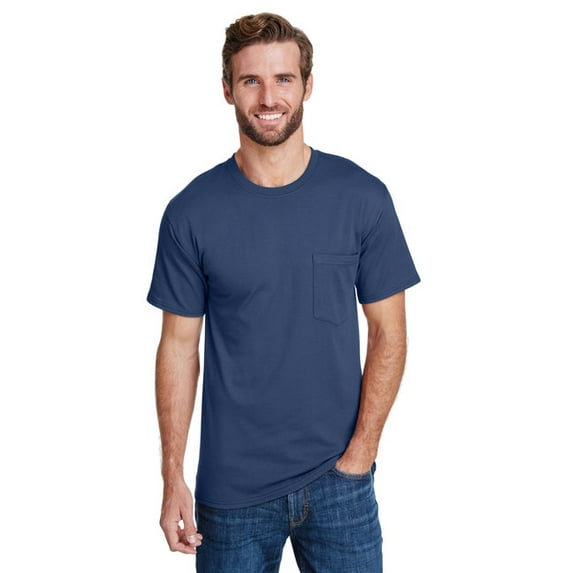 Hanes Mens Workwear Short Sleeve Pocket T-Shirt