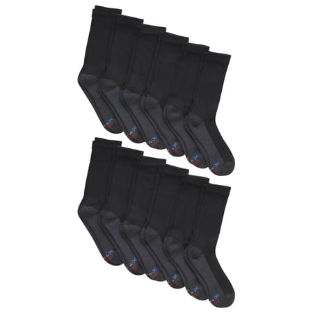 Hanes Mens X-Temp Big and Tall Cushioned Crew Socks, 12 Pack