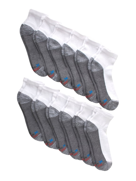 Mens X-Temp Cushioned with Arch & Vent Ankle Socks, 12 Pack