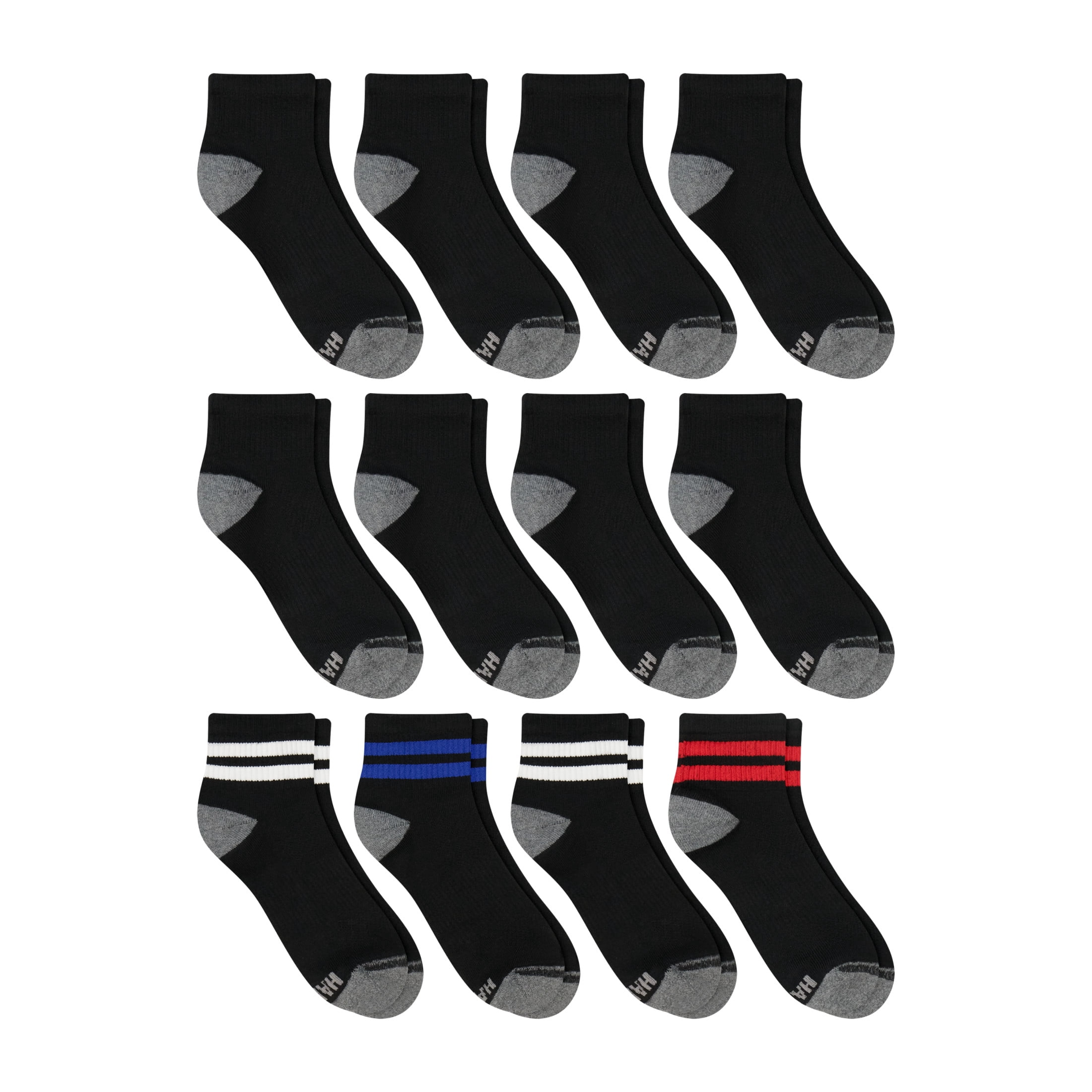 Hanes Mens Ankle Socks Pack, 12-Pack, Active X-Temp, Moisture-Wicking