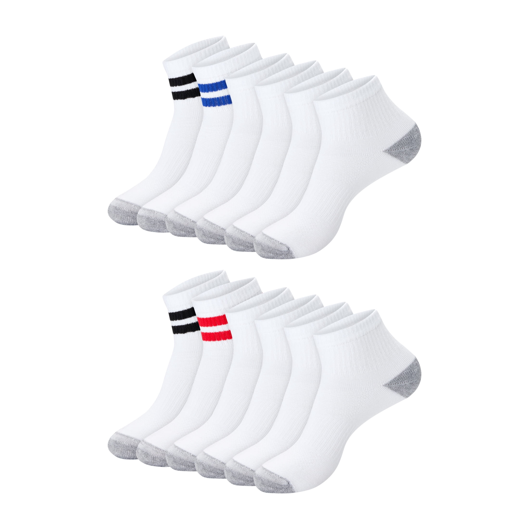 Hanes Mens Ankle Socks Pack, 12-Pack, Active X-Temp, Moisture-Wicking