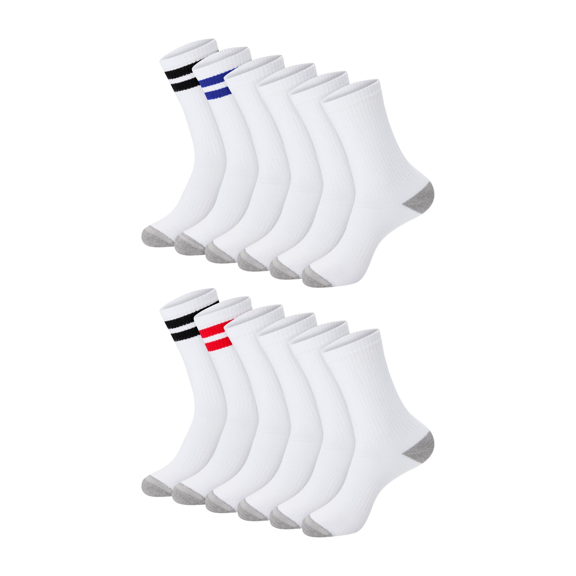 Hanes Mens Crew Socks Pack, 12-Pack, X-Temp, Active Cool Lightweight