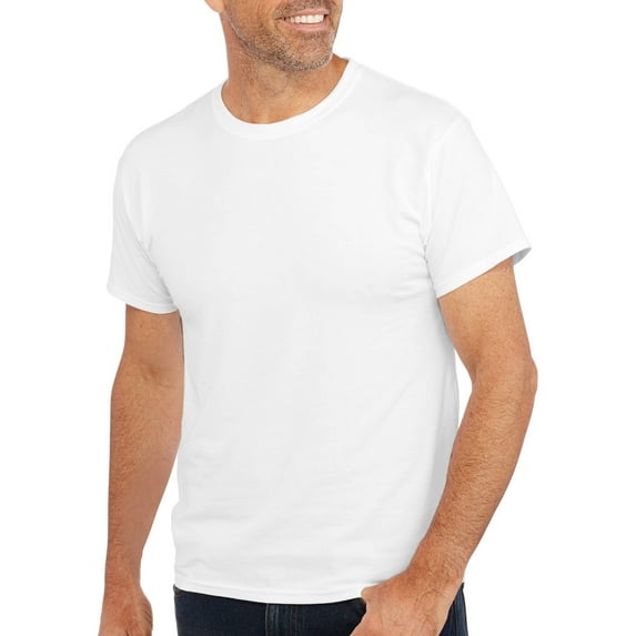 Hanes Mens and Big Men's X-Temp Cotton Stretch White Crew T-Shirts, 3 Pack, Size 2XL