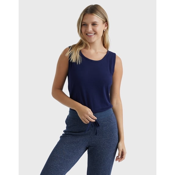 Hanes Women's Mini-Ribbed Cotton Tank Navy XL