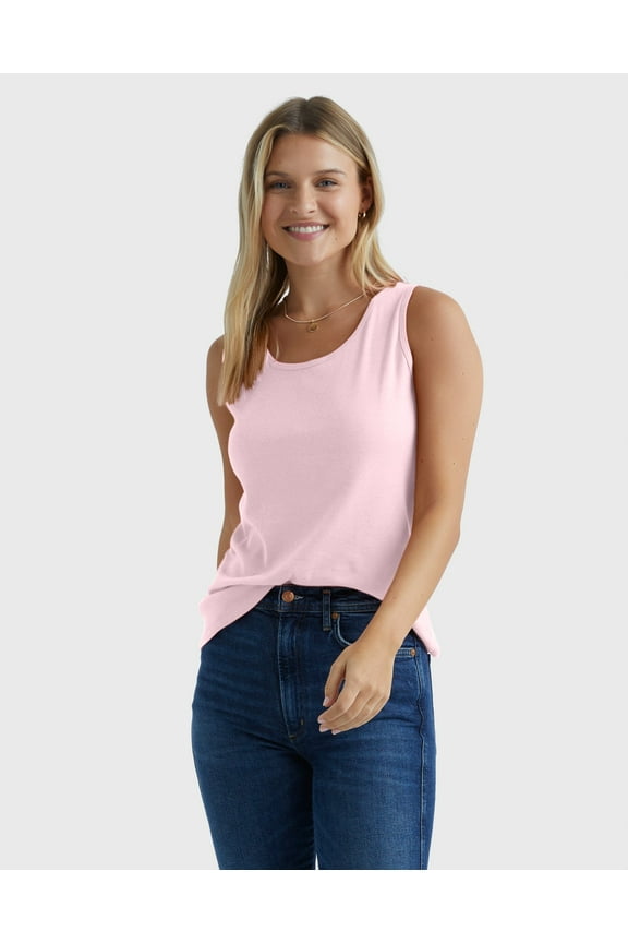 Women's Mini-Ribbed Cotton Tank Paleo Pink M