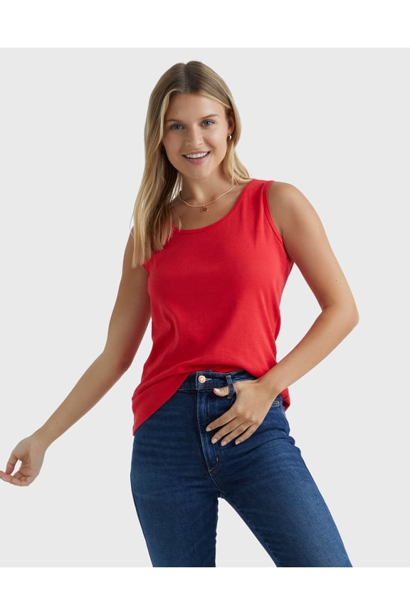 Women's Mini-Ribbed Cotton Tank Red Spark 2XL