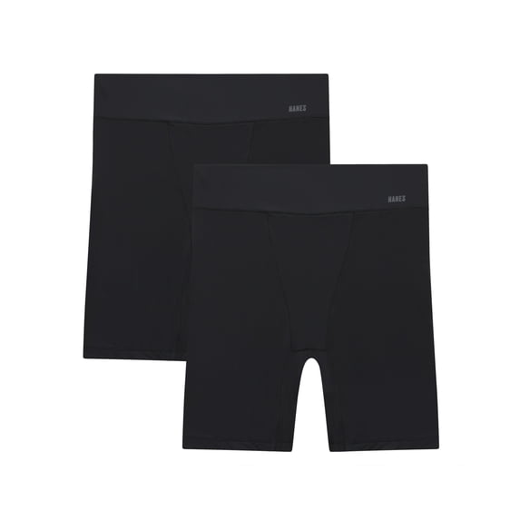 Hanes Moves Women's Anti-Chafe Slip Shorts Black/Black M