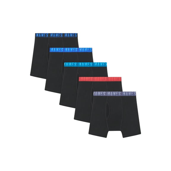 Hanes Moves Boys’ Performance Stretch Boxer Brief Underwear, 5-Pack